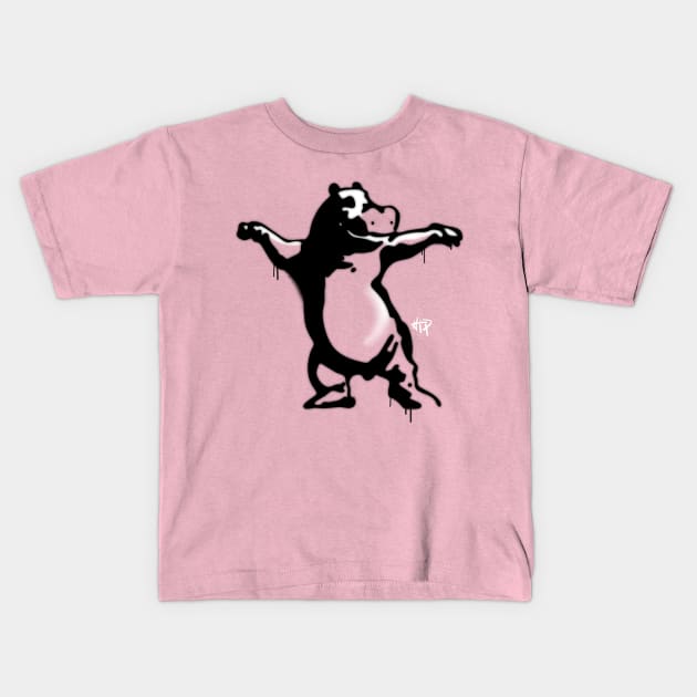 Hip Hippo Kids T-Shirt by pixelvision